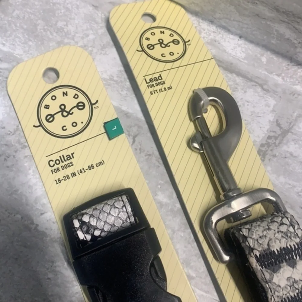 Bond &‎ Co. Snake Skin Dog Leash& Collar
